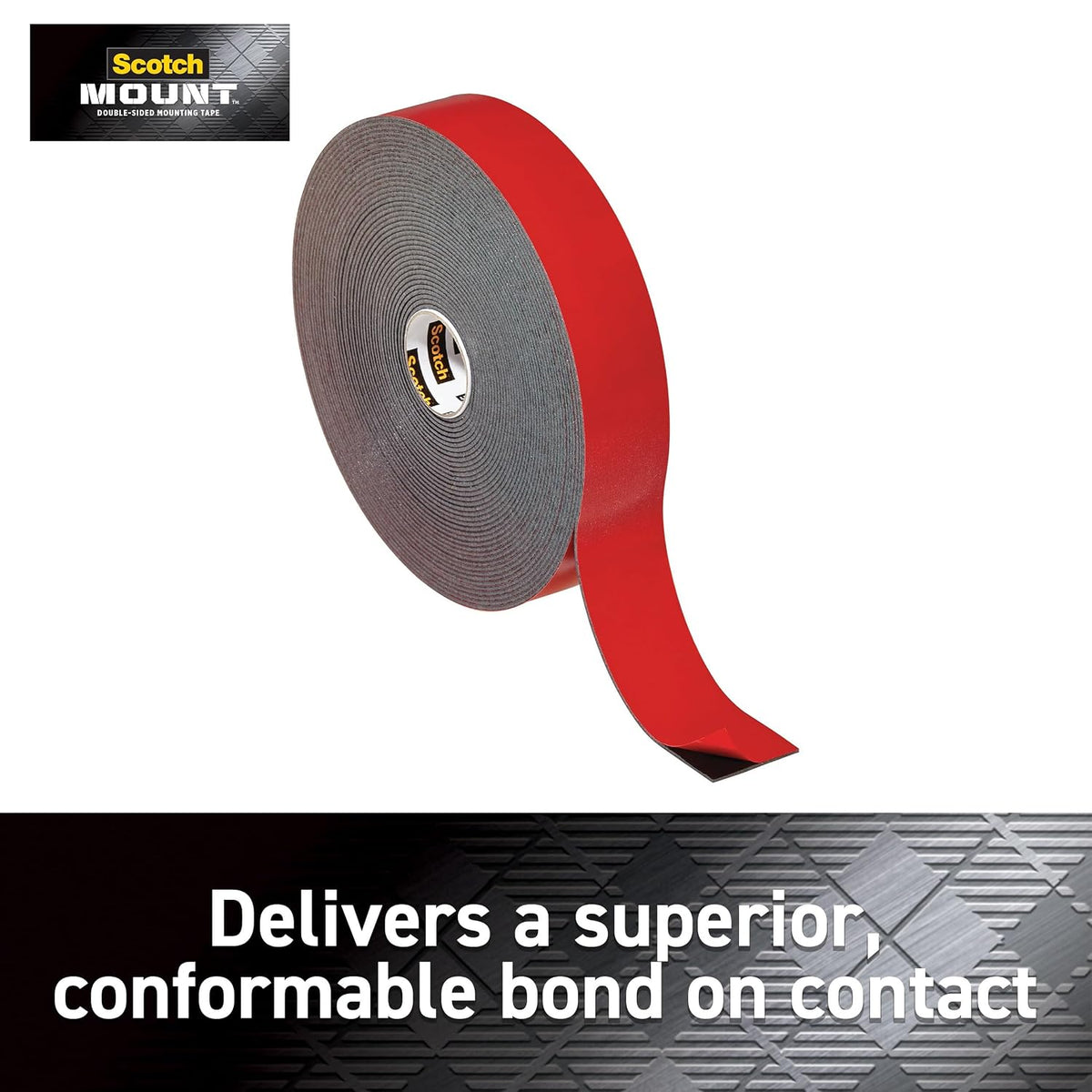 Heavy Duty Double-Sided Mounting Tape, Black, 1 Roll