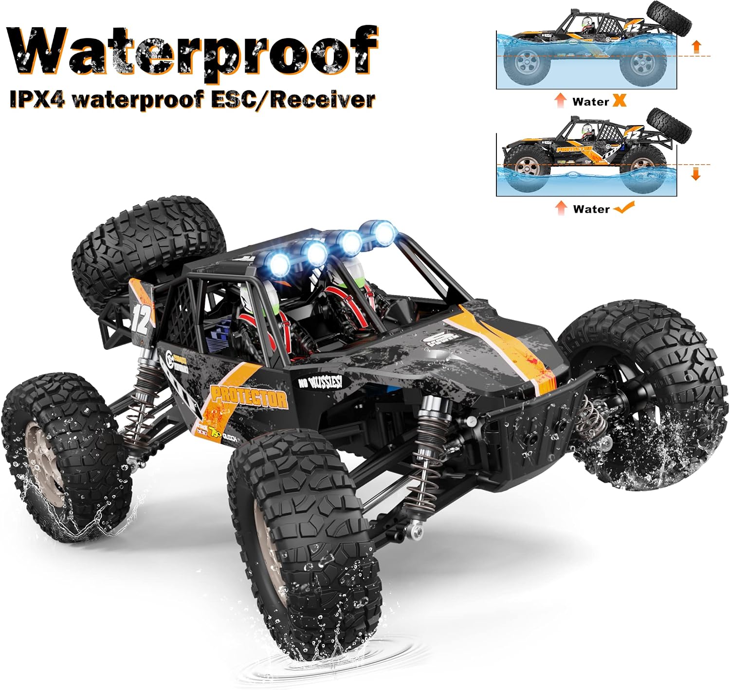 905 Protector 1:12 Scale RC Cars, Off-Road RC Buggy Hobby Grade | Aluminum Oil-Filled Shocks, Fast Remote Control Car