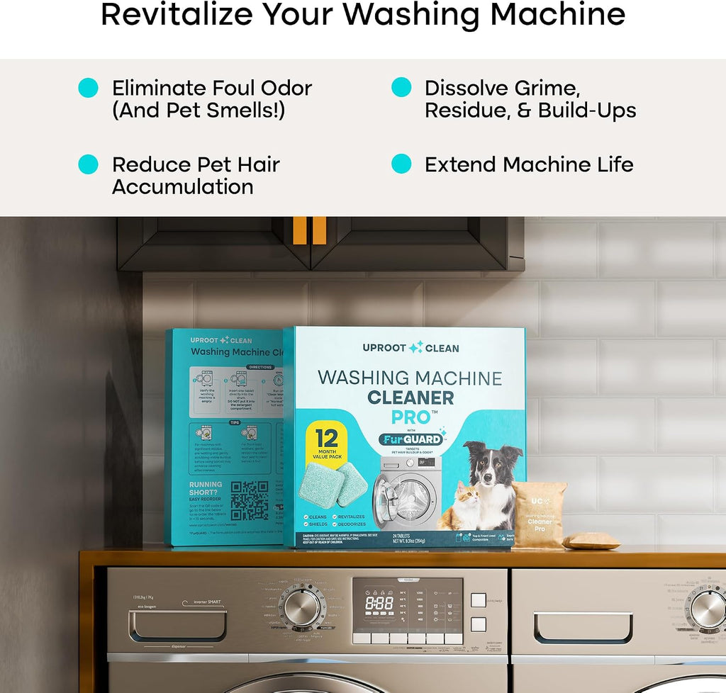 Washing Machine Cleaning Tablets for Pet Owners, 24 Pack