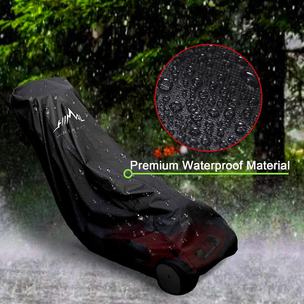 Push Lawn Mower Cover Waterproof Lawnmower Cover, Black | Heavy Duty 600D Oxford, Waterproof, UV Protection
