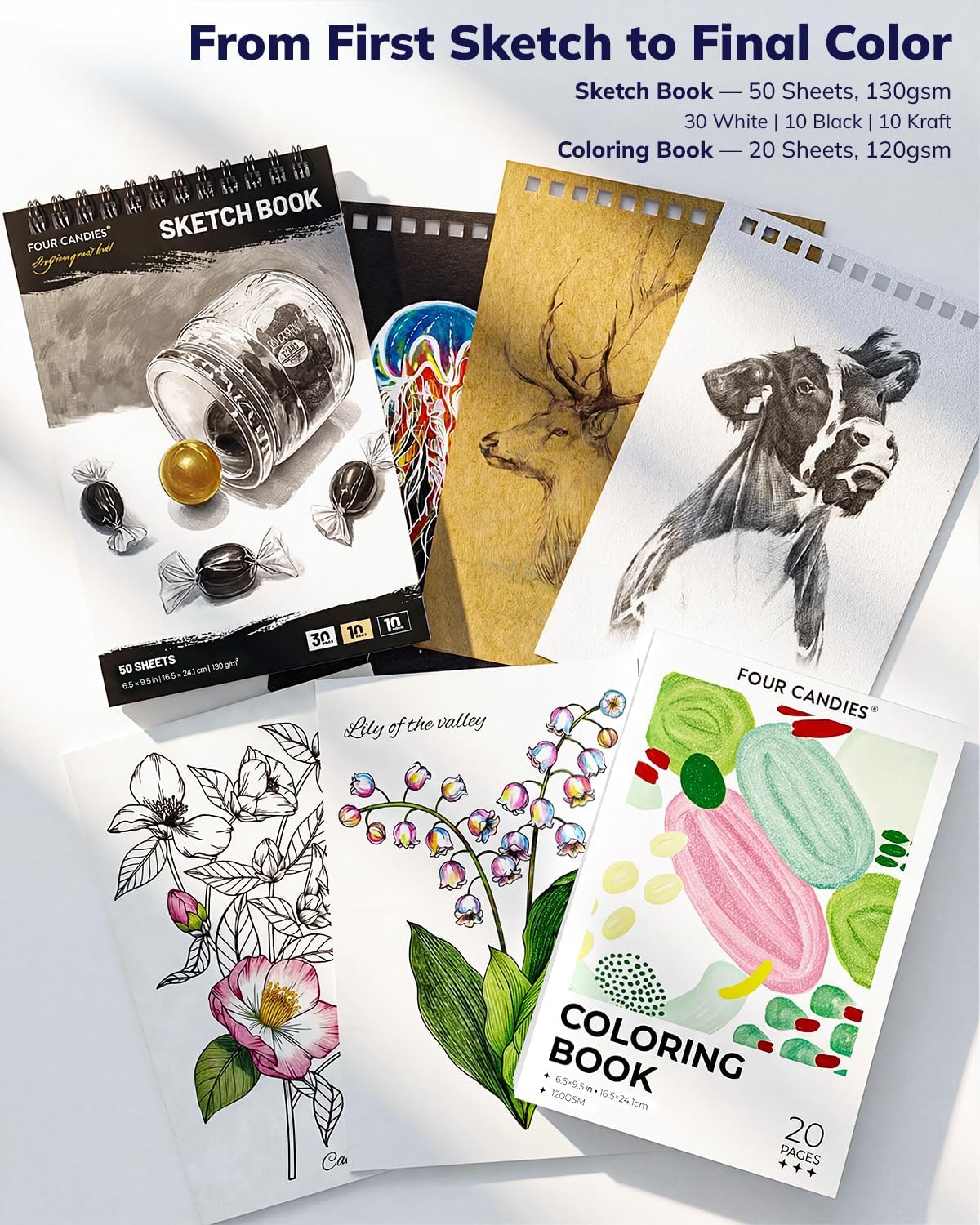 87 Pack Sketching Kit for Artist Gifts, Art Supplies, Drawing Set with Colored Pencils, Sketchbook, Coloring Book