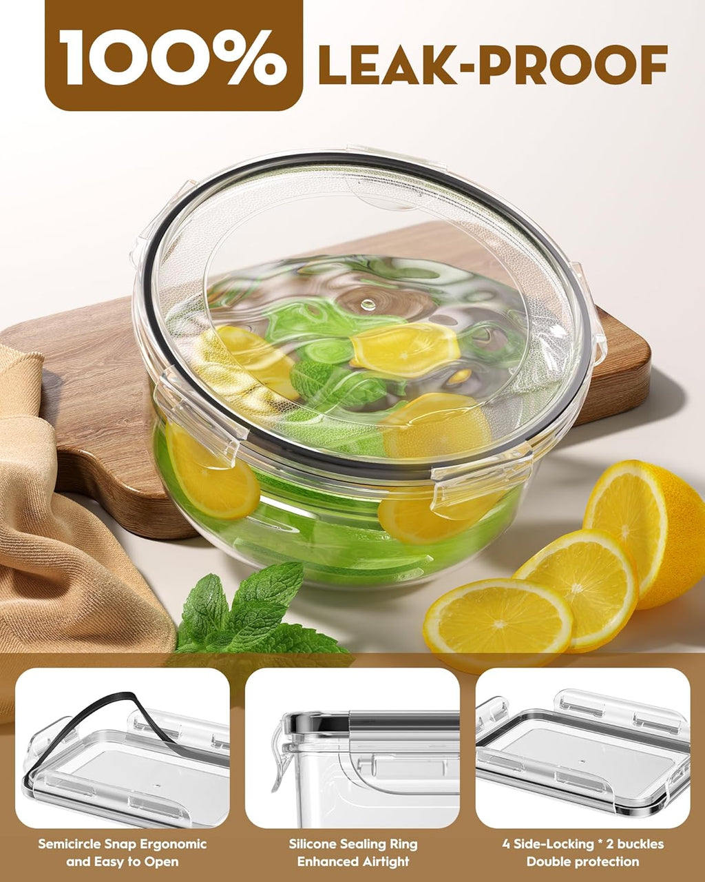 40 PCS Food Storage Containers with Lids Airtight (20 Containers & 20 Lids), Leakproof Meal Prep for Kitchen Storage