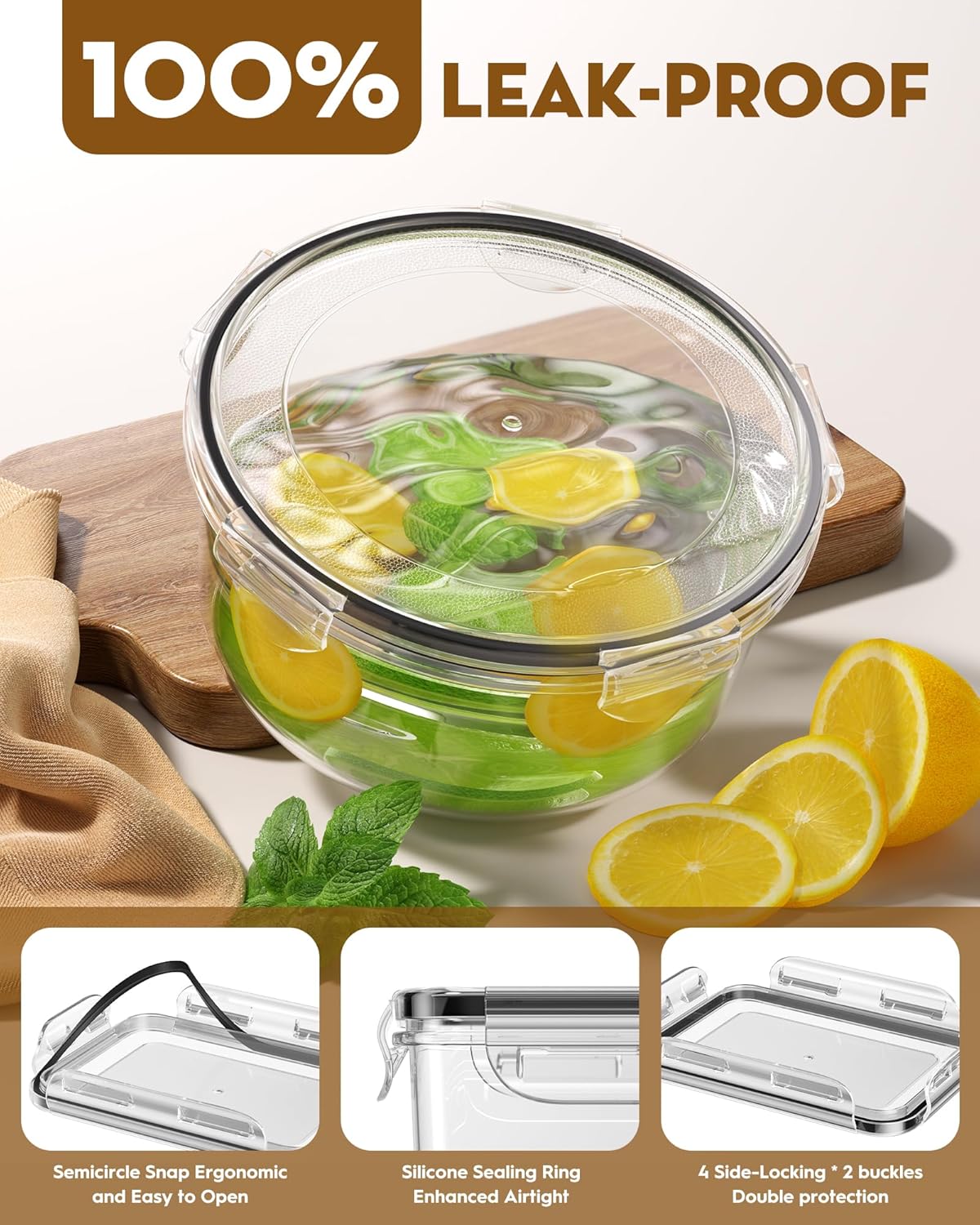 40 PCS Food Storage Containers with Lids Airtight (20 Containers & 20 Lids), Leakproof Meal Prep for Kitchen Storage