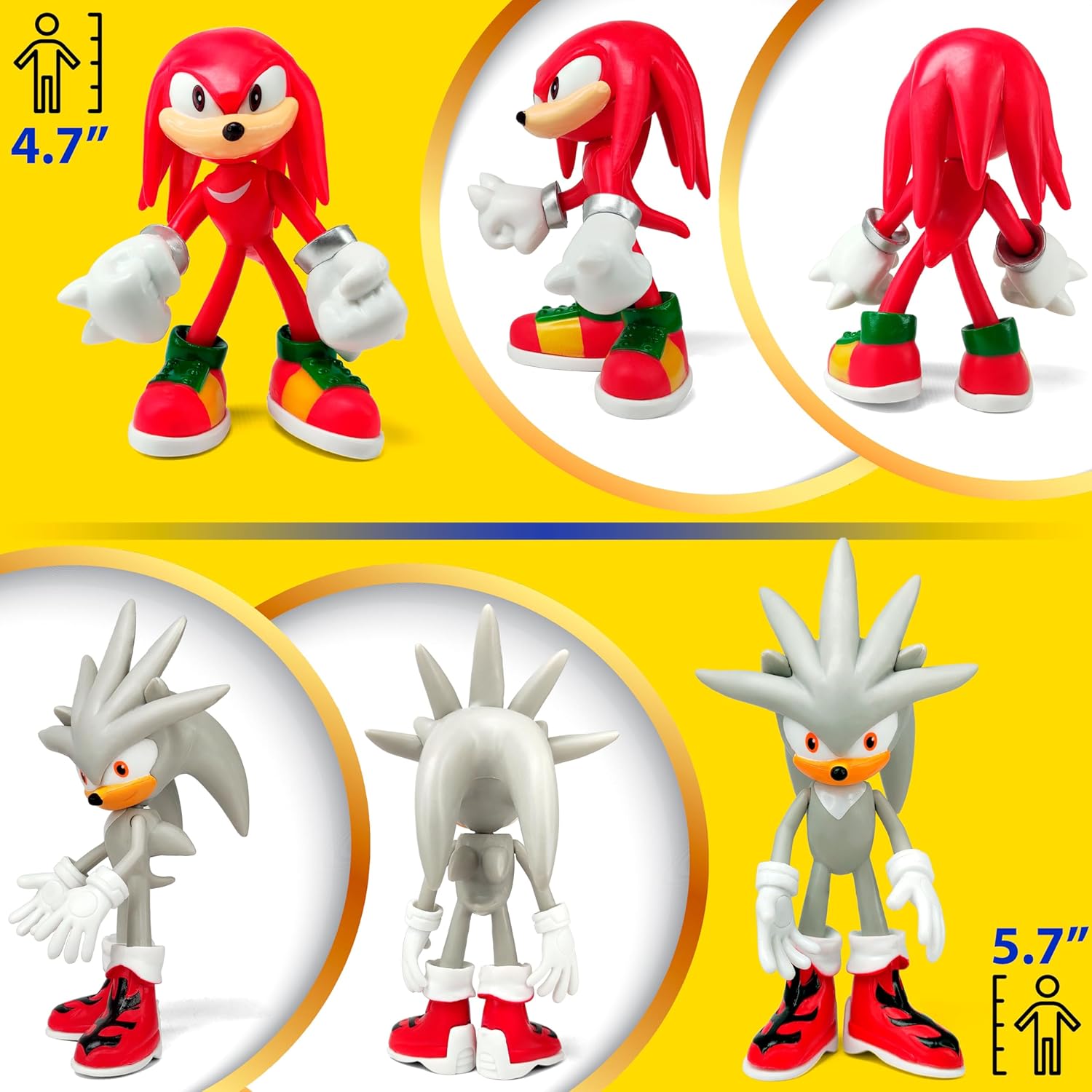 Sonic the Hedgehog Big Action Figures (Set of 10 pcs), Collection Toys, Birthday Cake Decoration Party Supplies Cake