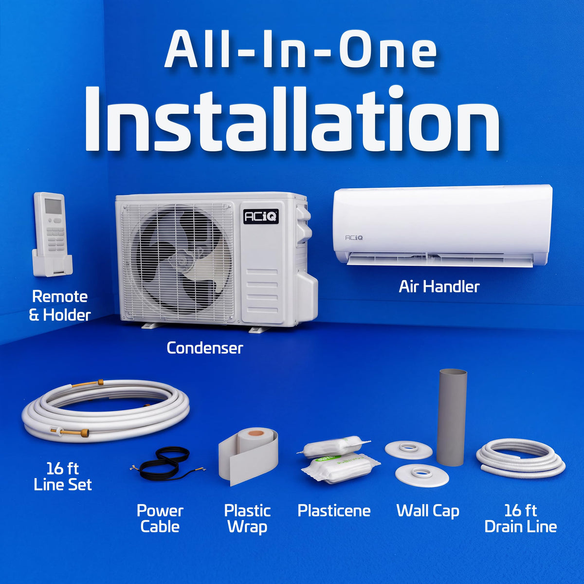 Essentials 18000 BTU 230V 20 SEER2 Mini Split AC/Heating System, White