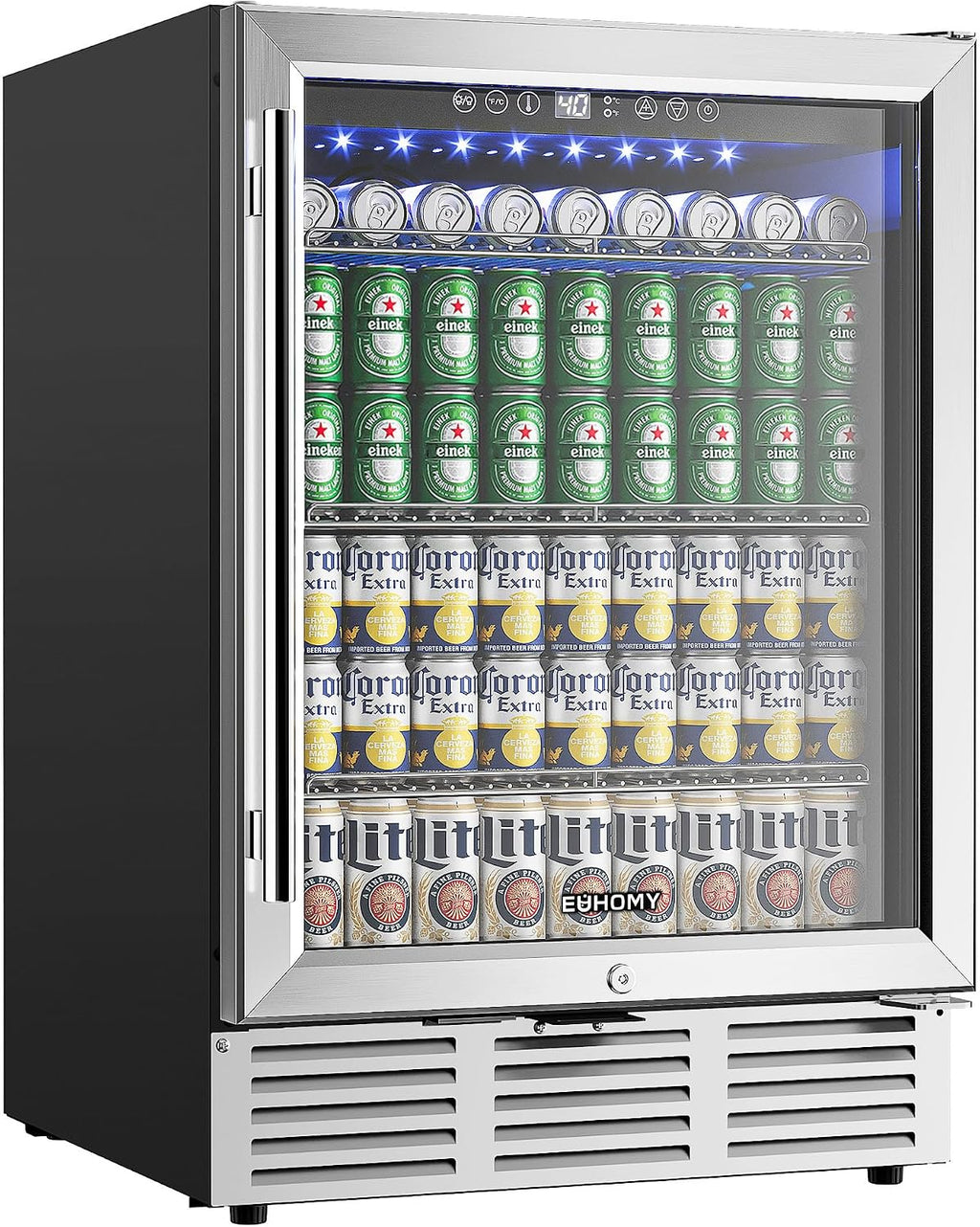 24 Inch Beverage Refrigerator, 180 Can Under Counter Refrigerator