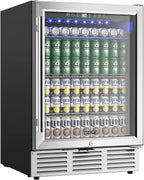 24 Inch Beverage Refrigerator, 180 Can Under Counter Refrigerator