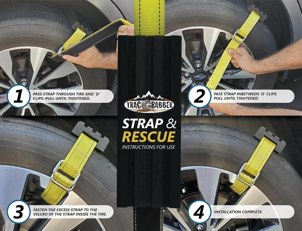 Tire Traction Device for Heavy Duty Commercial Vehicles, Set of 2 - Made in the USA, Easy to Install, Get Unstuck