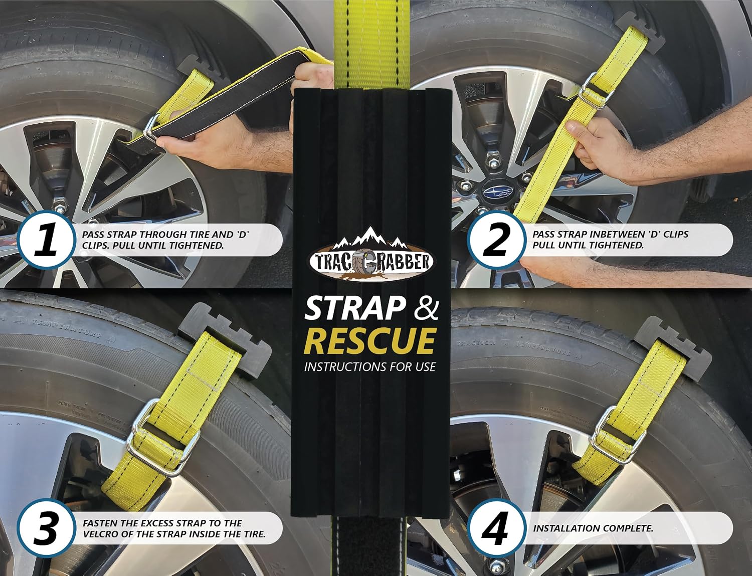 Tire Traction Device for Heavy Duty Commercial Vehicles, Set of 2 - Made in the USA, Easy to Install, Get Unstuck