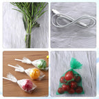 1000 Pcs Clear Twist Ties, 4 Inch Metal Wire Twists Tie Reusable Plastic Twist Ties for Plastic Bags Bread Coffee
