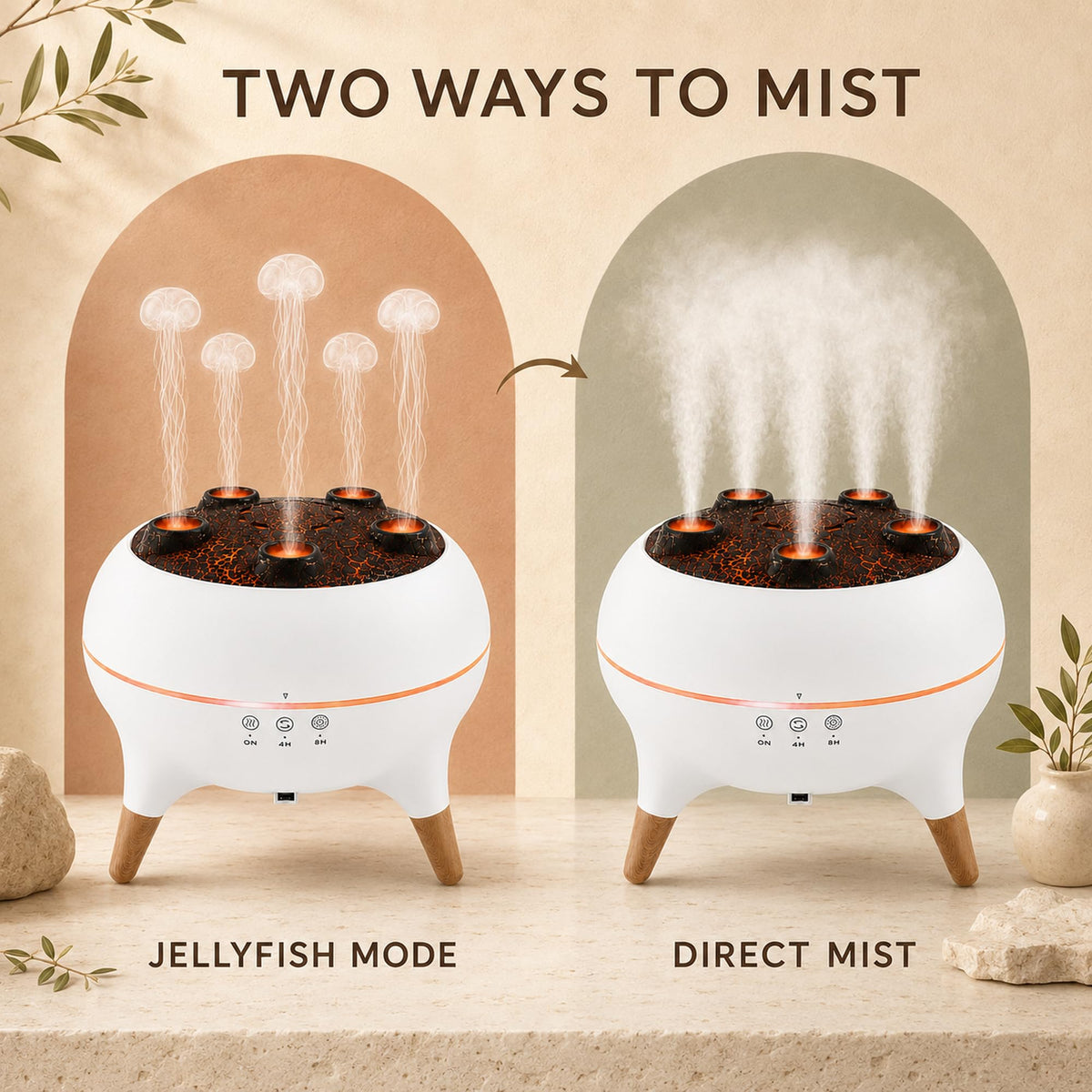 Essential Oil Diffuser 250ML Dancing Jellyfish Aromatherapy Diffuser Humidifier with 7 Colors LED Lights,Remote