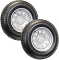 2-Pack Trailer Tire Rim Assembly ST205/75D15 F78-15 5 Lug Silver