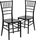 Hercules Stacking Resin Chiavari Chair, Black, 2-Pack