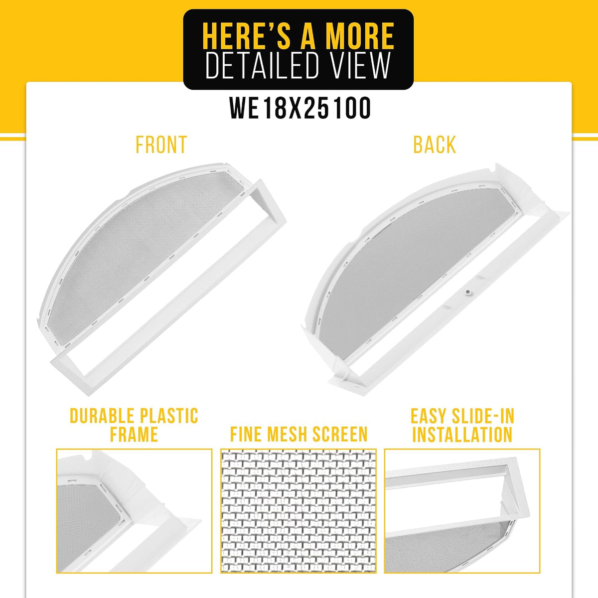 Dryer Lint Filter Screen for General Electric GE GTDP220EF4WW