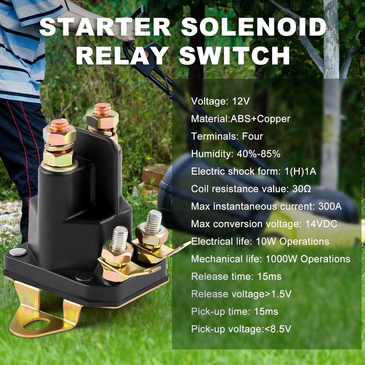 Delgada Starter Solenoid 12V 117-1197 4-Terminal for Toro Exmark Timecutter