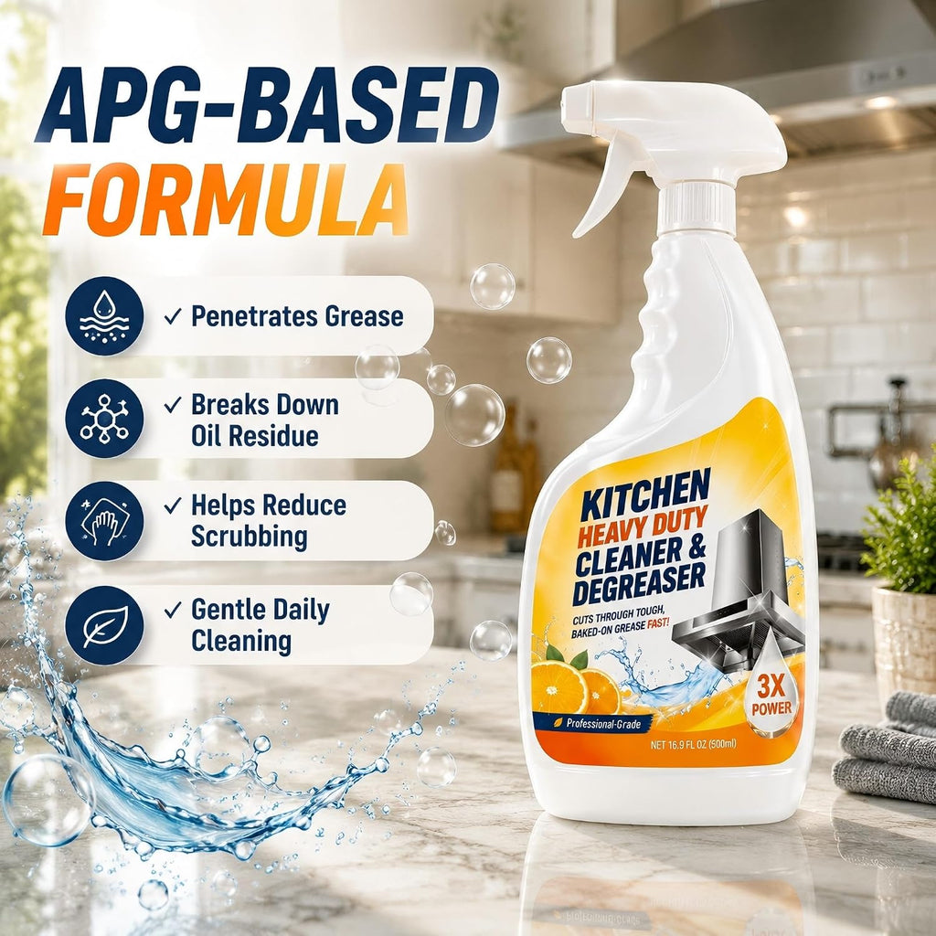 Kitchen Degreaser Spray, Heavy Duty Foaming Grease Remover, 16.9 fl oz