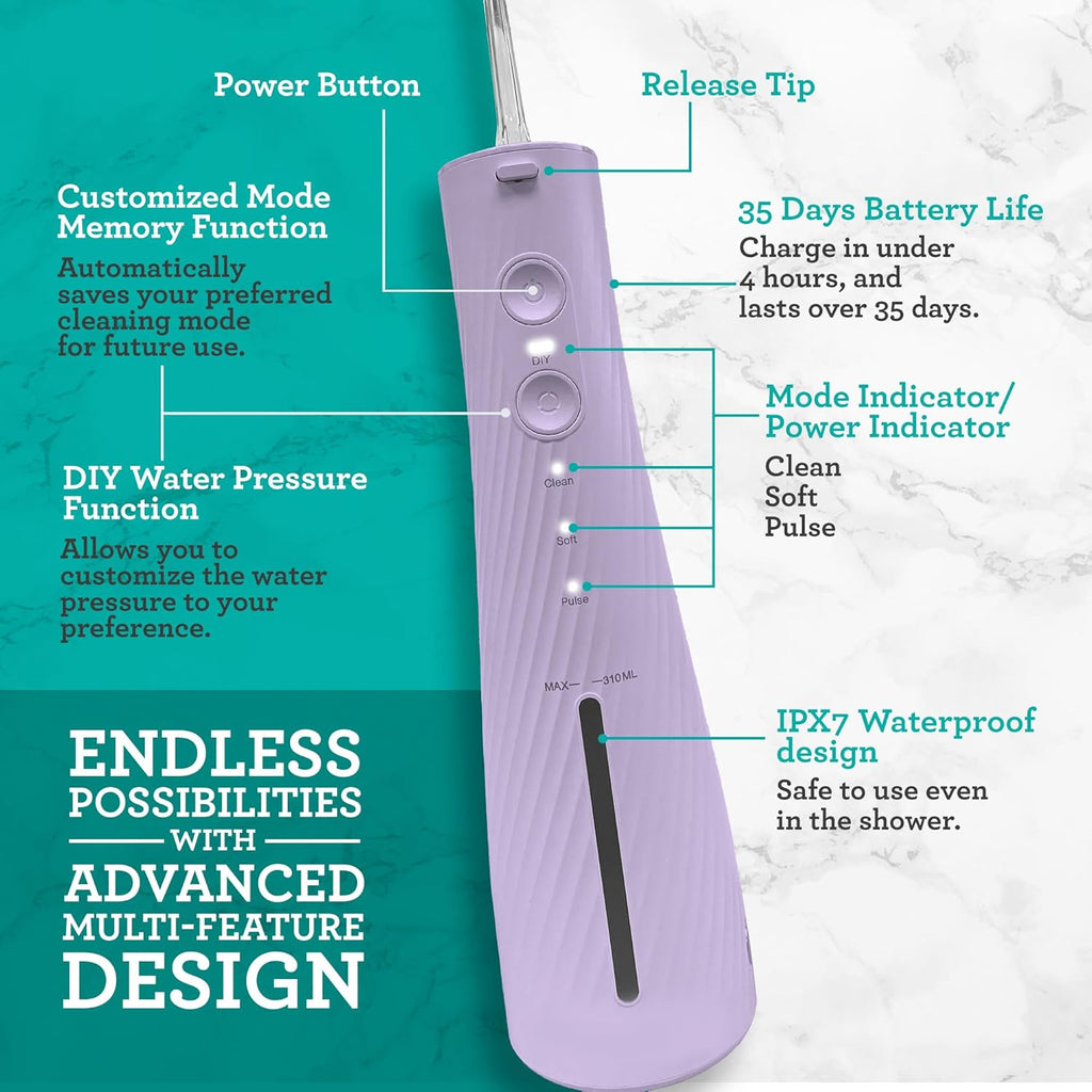 Lion & Lamb Kit 2.0, Electric Toothbrush with Water Flosser Combo, 4 Jet Tips, 4 Brush Heads, & IPX7 Waterproof
