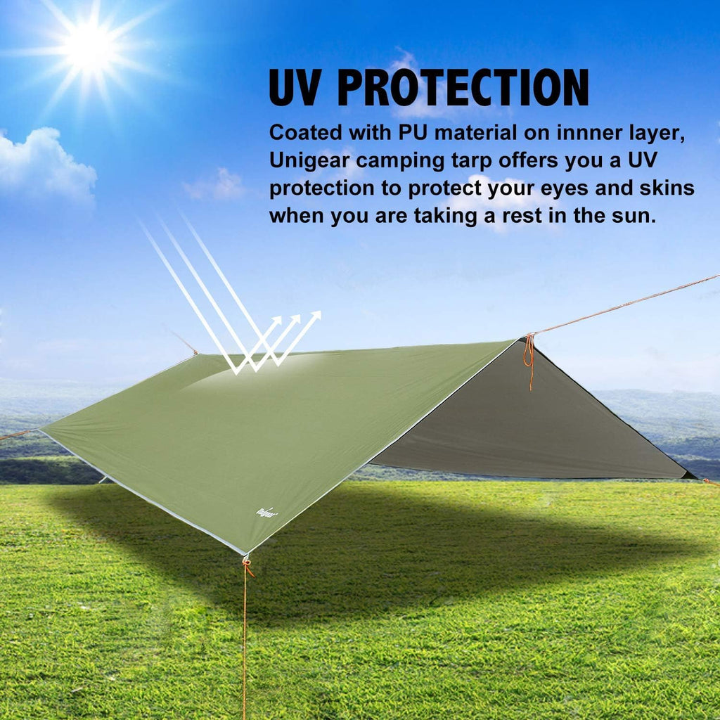 Hammock Rain Fly, 16.4/14.4/13/10ft Camping Tarp, UV Protection & Waterproof & Lightweight for Camping, Backpacking