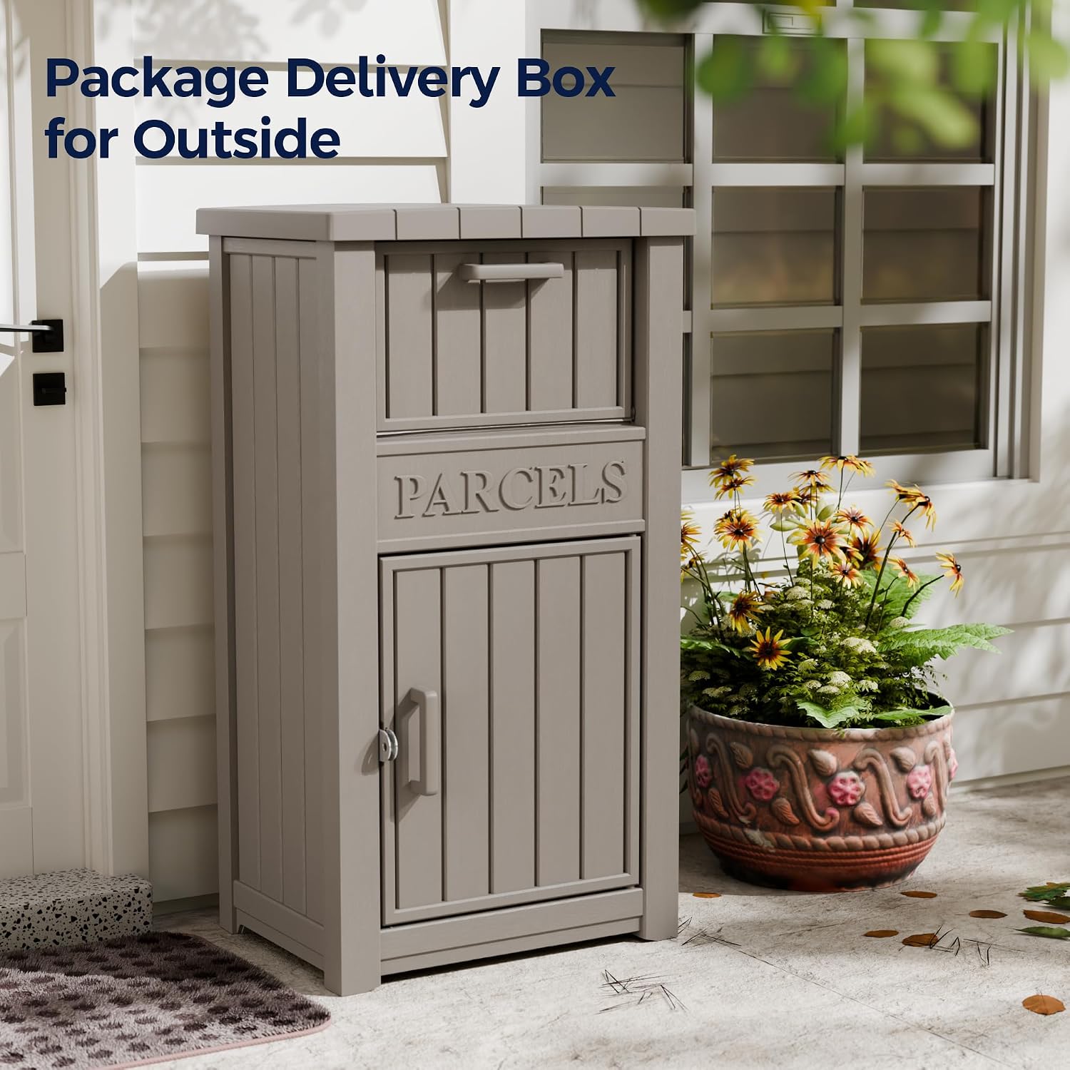 Outdoor Package Delivery Boxes, Lockable Anti-Theft Waterproof Delivery Boxes for Outdoor Use, Package Drop Box for
