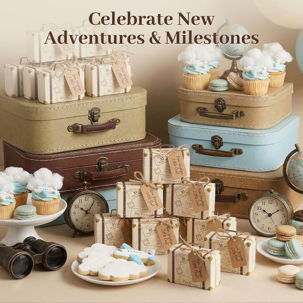 50 PCS Mini Suitcase Party Favor Box, 3x2x1.2 Small Gift Box