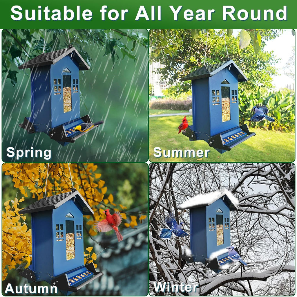 Squirrel Proof Bird Feeders for Outdoors, 6LB Metal Hanging Feeders, Large Wild Feeders for Cardinals, Chickadees