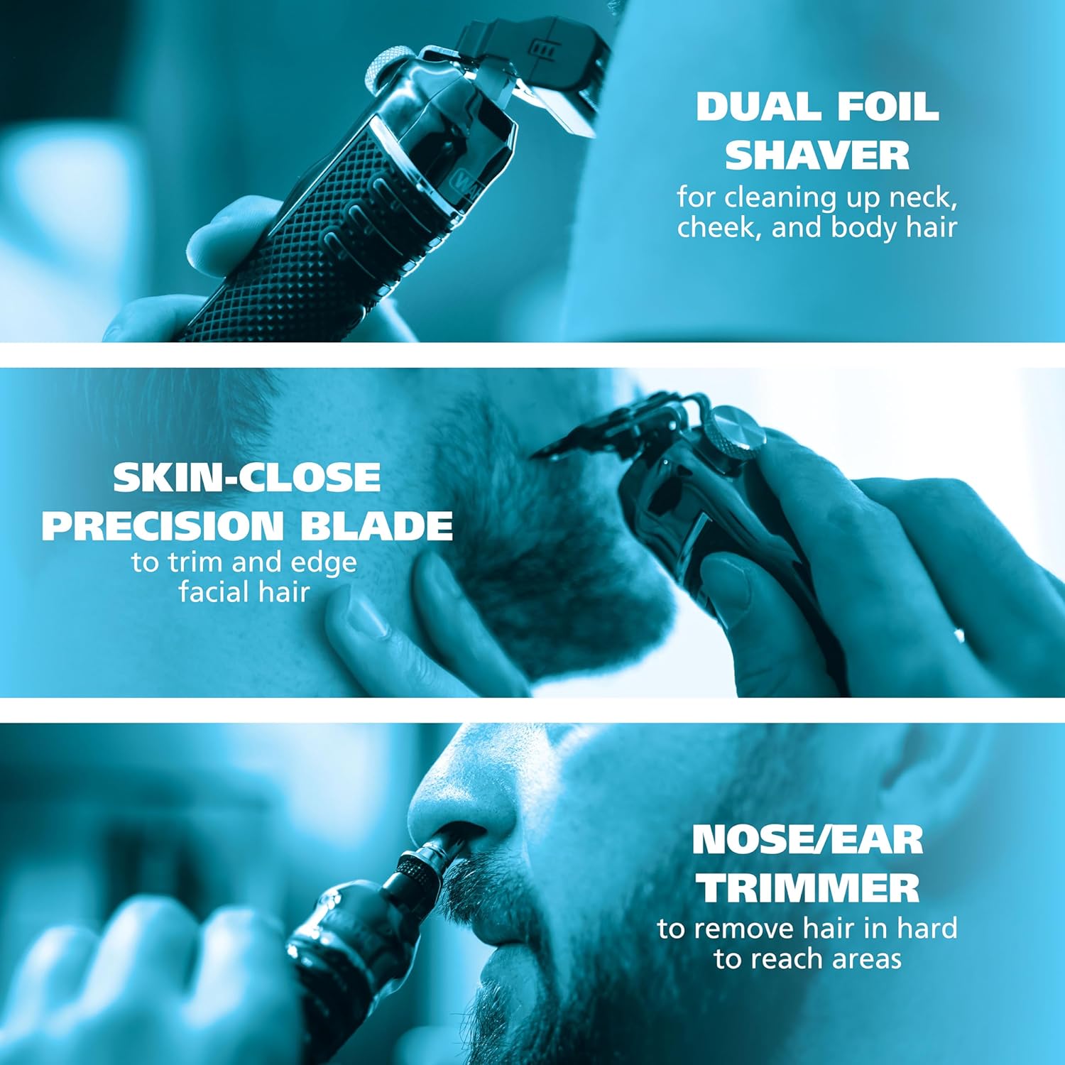 USA Pro Series High Visibility Skeleton Style Trimmer, Lithium-Ion Cordless USB Rechargeable All in One Shaving &