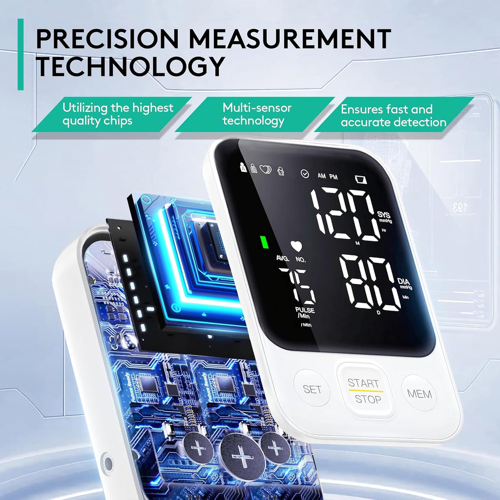 FDA Cleared Blood Pressure Monitor Upper Arm BP Machine for Home Use | Clinical Accuracy, 2x120 Memory, Large LED