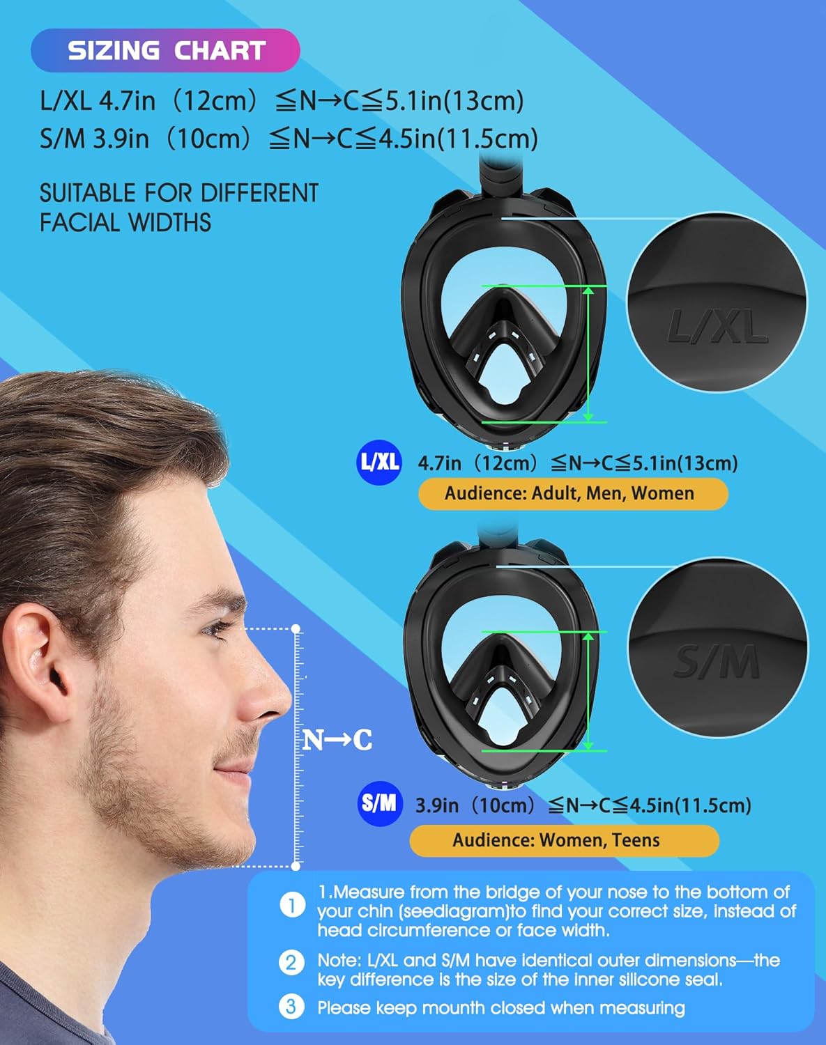 G2 Full Face Snorkel Mask with Latest Dry Top System,Foldable 180 Degree Panoramic View Snorkeling Mask with Camera