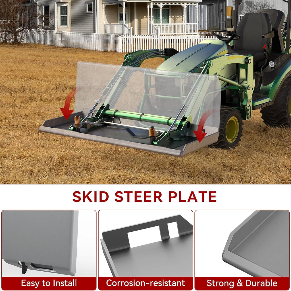 1/4" Skid Steer Mount Plate Attachment & Quick Attach Adapter | Universal Quick Attach, Heavy Duty 50 Steel, Weld On