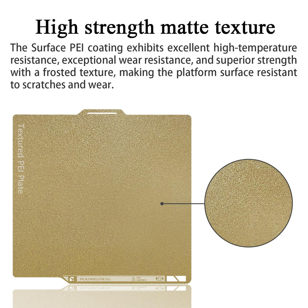 P2S Textured Build Plate with QR Code for P2S/X2D/P1S/P1P/A1/X1C | 257x257mm Dual-Sided PEI Sheet, Spring Steel