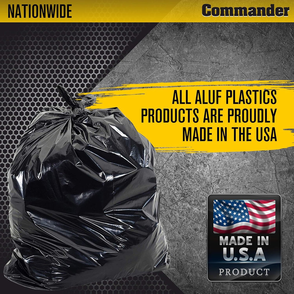 55 Gallon 2 MIL (eq) Heavy Duty Contractor Bags with Flap Ties - 36" x 56" with flaps - Pack of 20