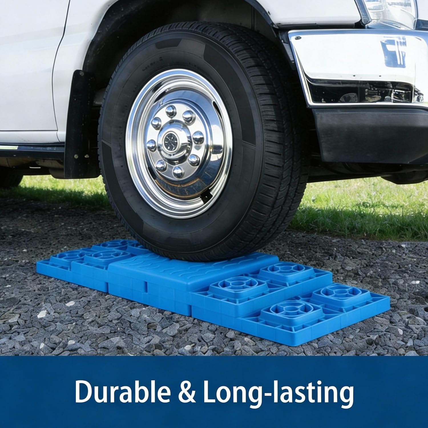 RV Leveling Blocks - 12 Pack Heavy Duty Camper Leveling Blocks with Handbag and T-Shaped Bubble Level - Anti-Slip