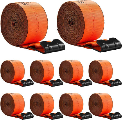 Truck Straps, 4" x30' Heavy Duty Tie Down w/Flat Hooks 18,000lbs Break Strength, WLL# 6000lbs, Cargo Straps tie Down