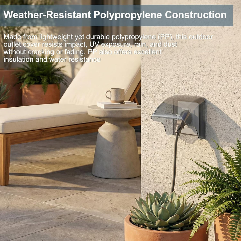 Outdoor Waterproof Outlet Cover for Single-Gang Duplex Receptacle (NEMA 5-15R), Weatherproof Electrical Socket