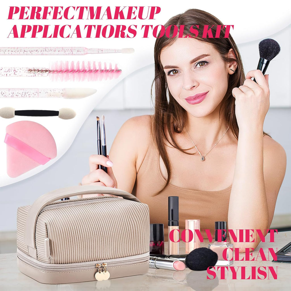 Upgrade 206pcs Disposable Makeup Applicators Kit, Mascara brush/Lip Applicators/Micro Applicator Brushes/Dual Sides