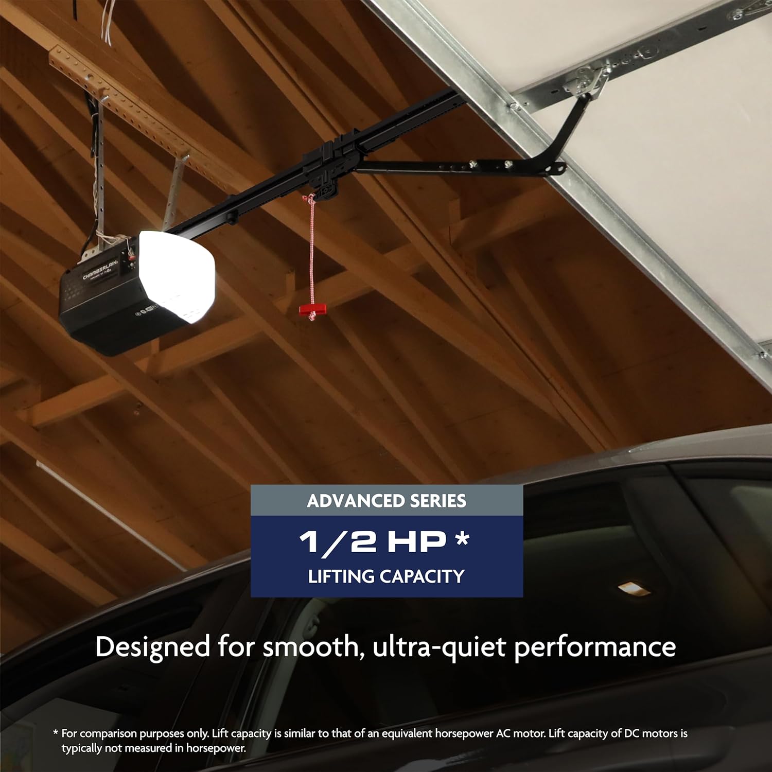 Belt Drive myQ Garage Door Opener, 1/2 HP w/Battery Backup