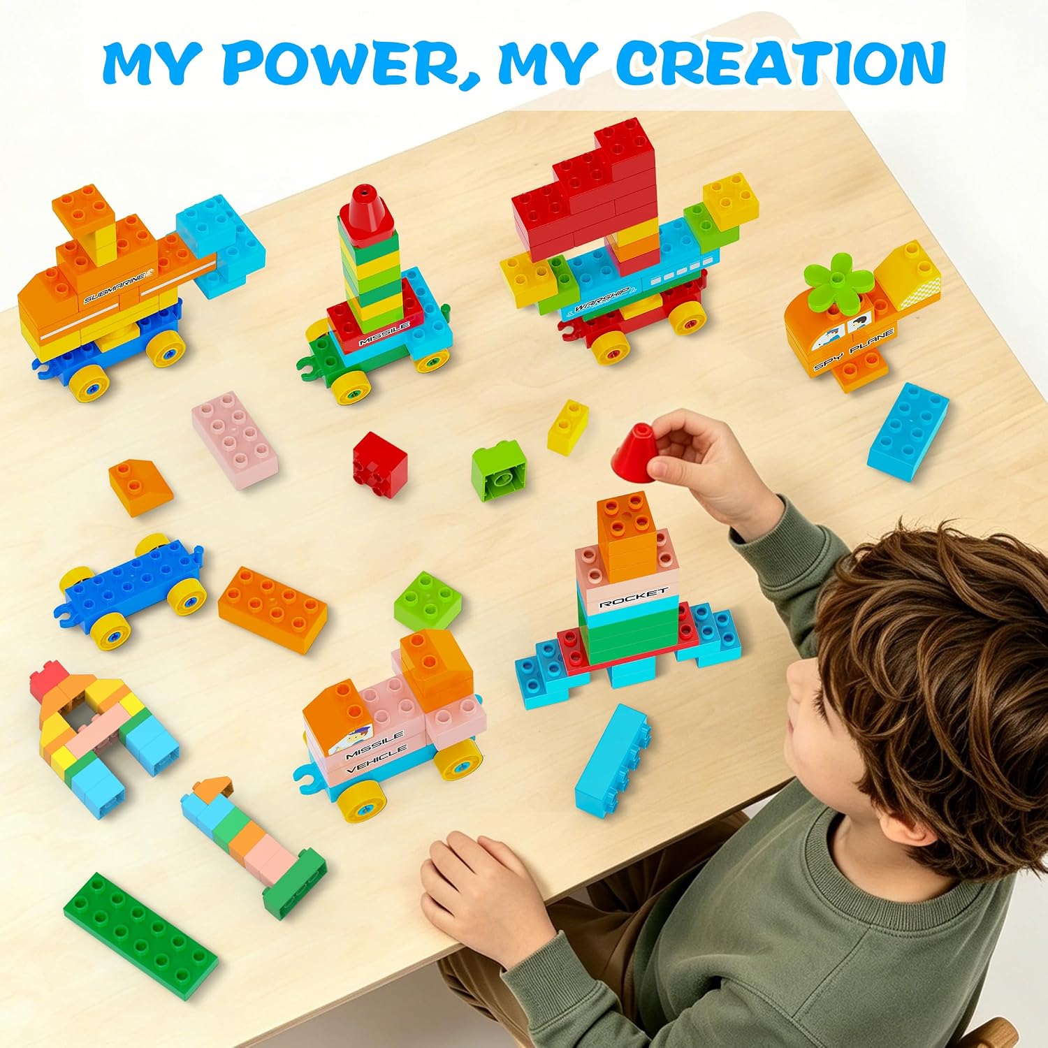 Building Blocks for Kids Ages 3-8 |Toy with 4 Trucks | STEM Educational Set for Boys & Girls| Endless Creations |