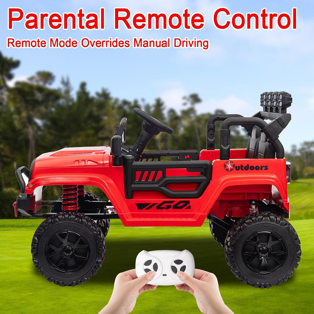 24V 2 Seater 4WD Ride On Truck, Kids Electric Car w/Remote | 24V Battery, 2 Adjustable Speeds, EVA Tire, Built-in