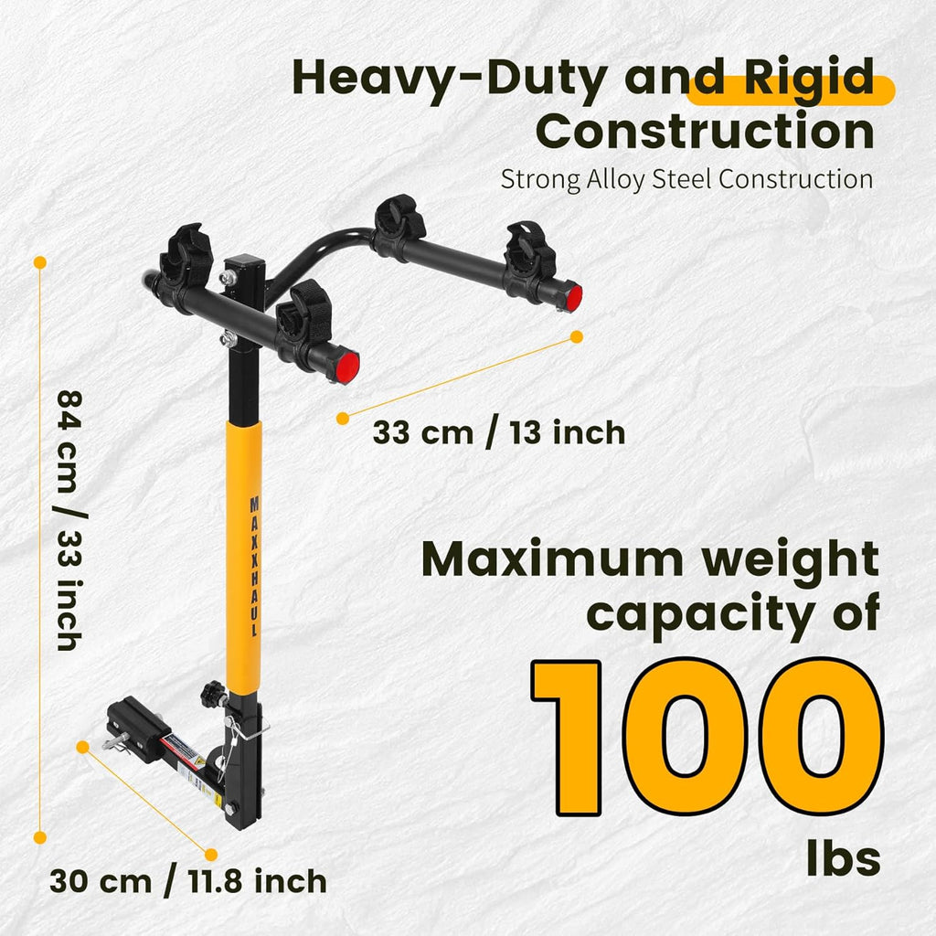 50025 Hitch Mount 2-Bike Rack for Cars, Trucks, SUVs, Minivans – Fits 1-1/4" & 2" Hitch Receivers, 100 lb Capacity