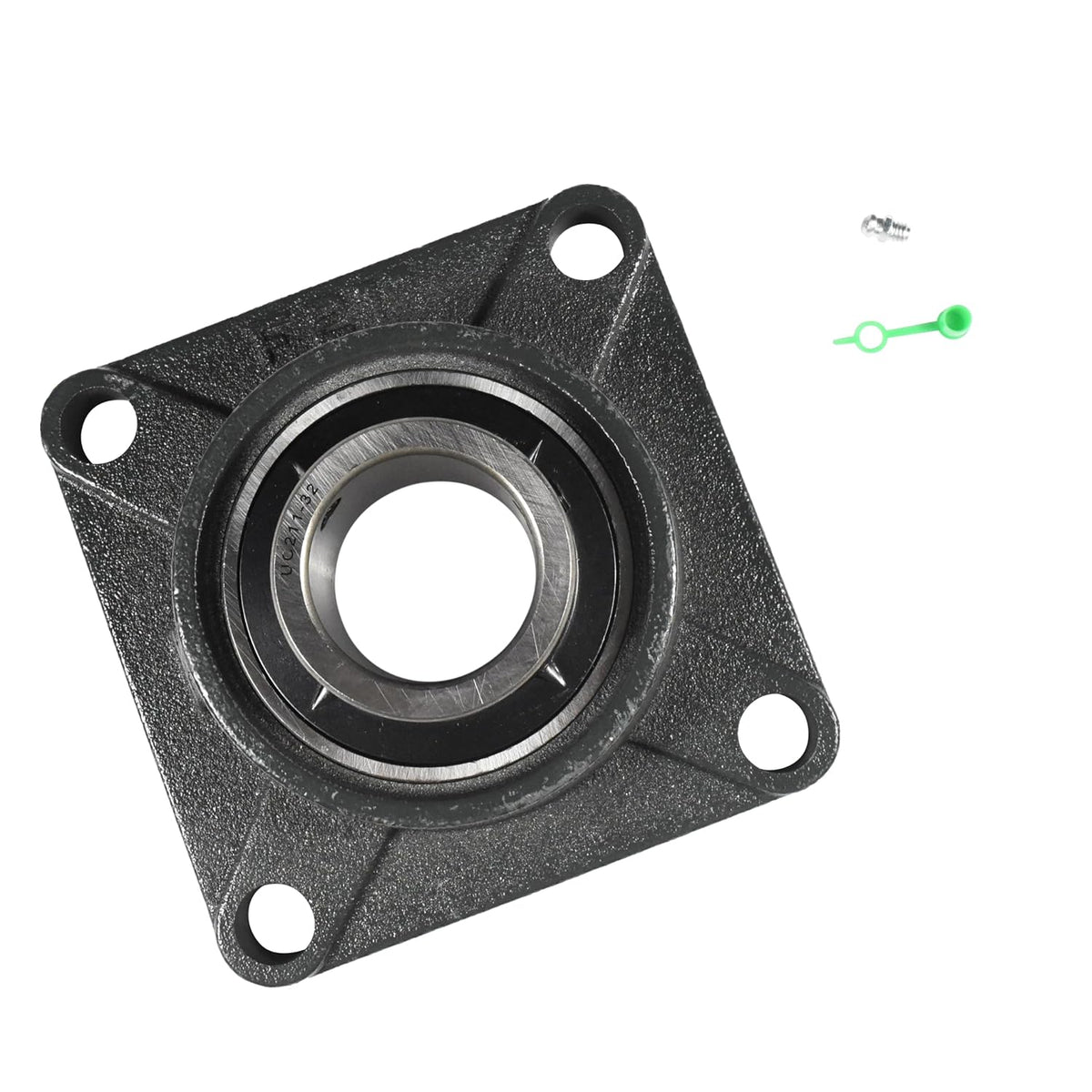 HQRP UCF211-32 Pillow Block Bearing 2-inch Bore, 4-Bolt Flange Mounted, Solid Base, Self-Alignment, Square