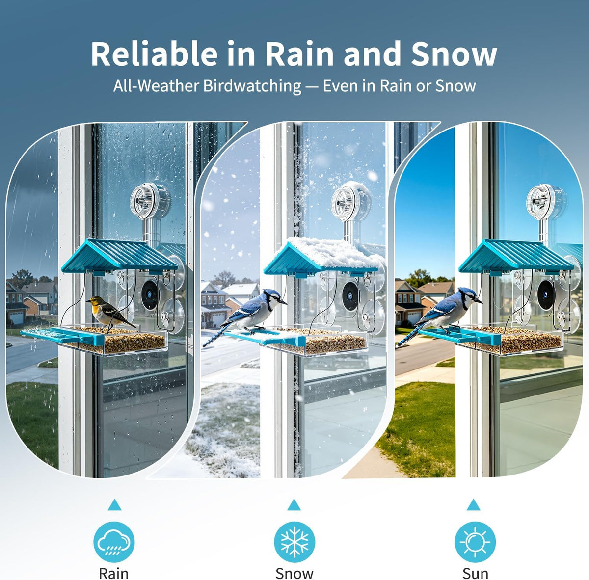 2026 Upgraded Window Bird Feeder with Camera, 2K UHD Window Bird Feeders for Outdoors with Strong Suction Cups, 2.4G