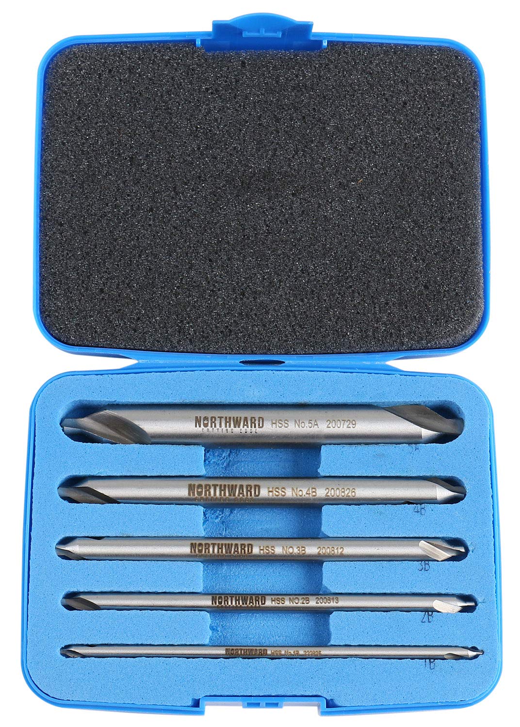 Accusize Long Center Drill Set, #1-#5, 3/64"-3/16", 5-Pc, M2 HSS, 3560-1001