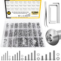 1290 Pieces M2 M3 M4 M5 Screw Nuts and Bolts Assortment Kit, Metric Screws 304 Stainless Steel Button Head Socket Cap