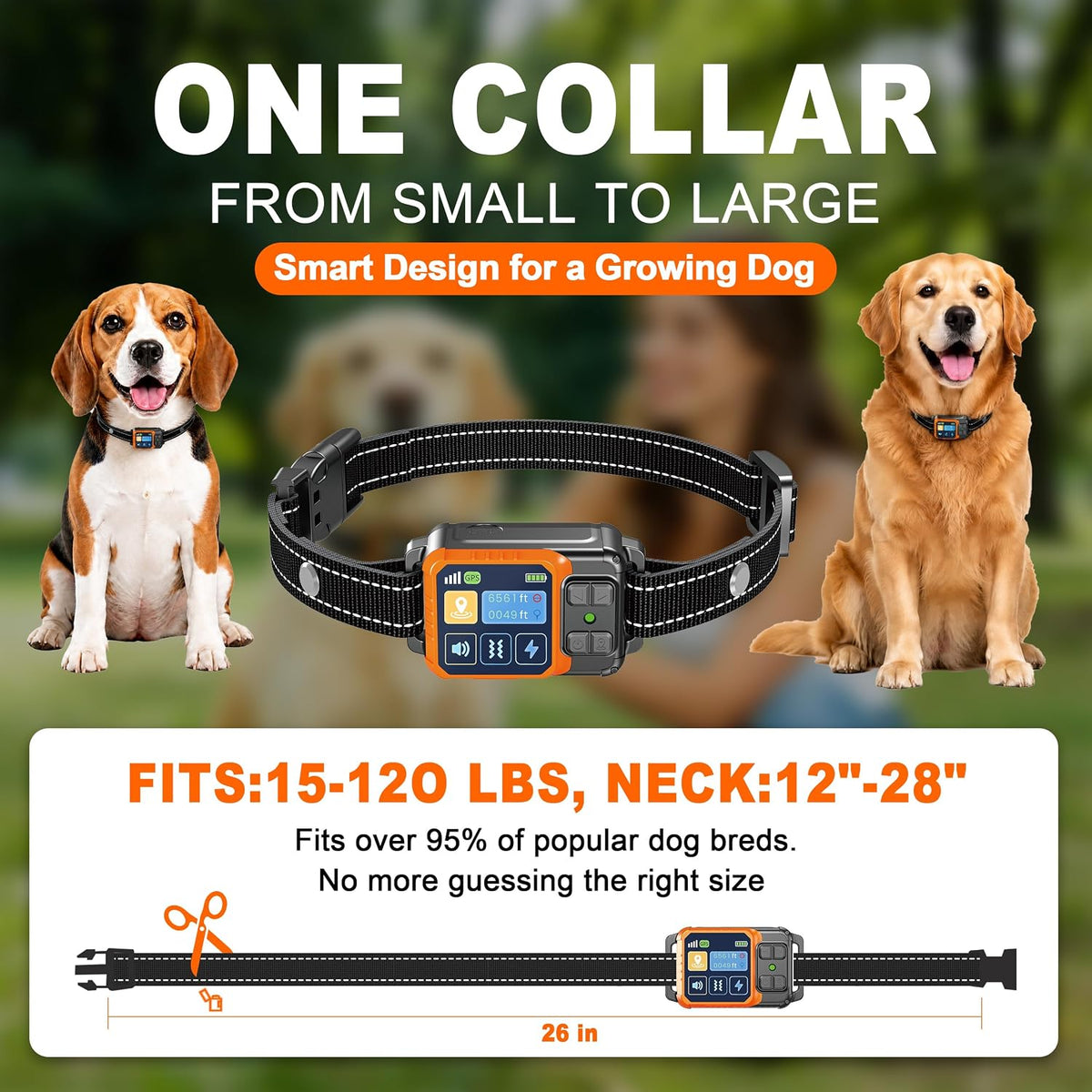 GPS Wireless Dog Fence System-Electric Dogs Fence with Custom Boundary