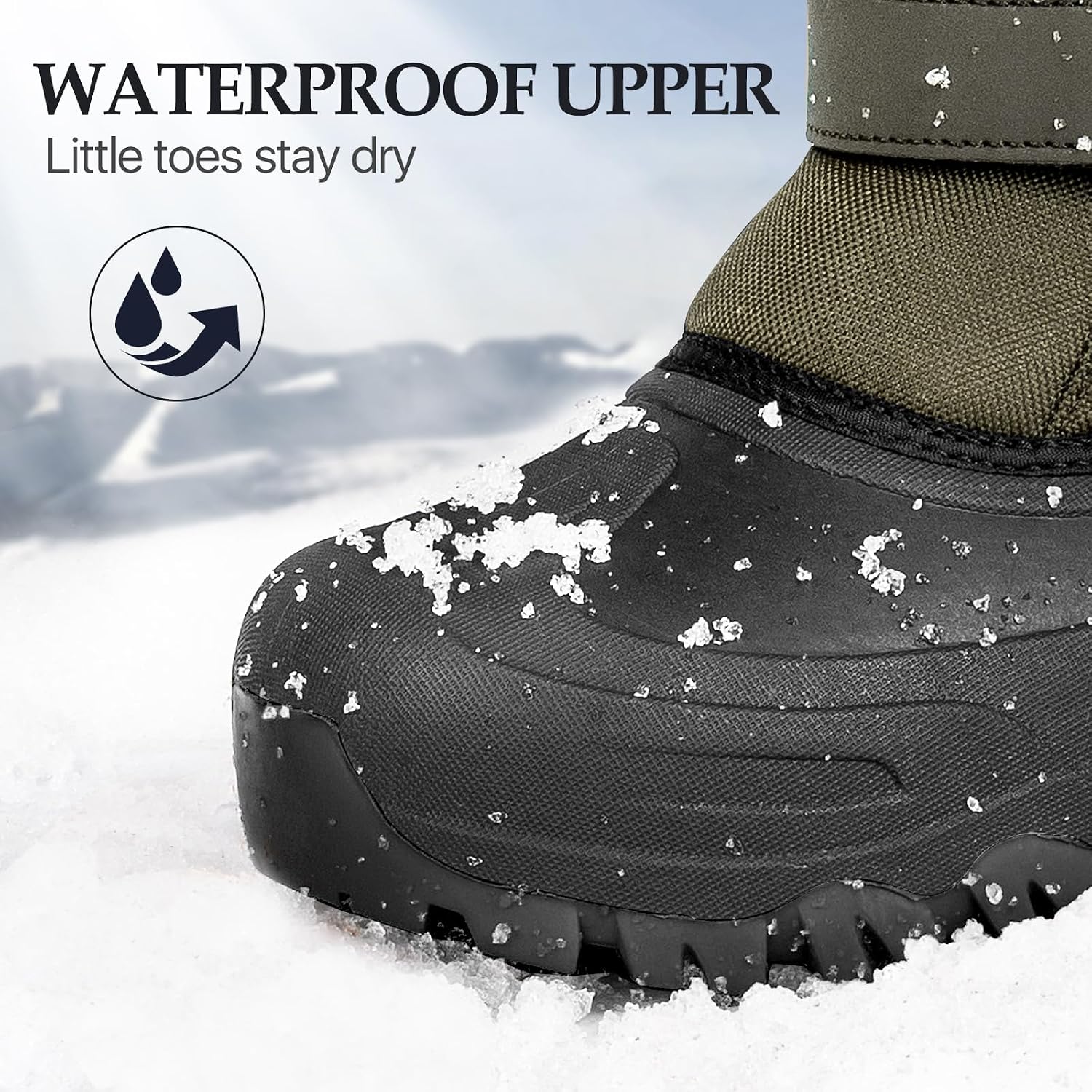 Boys Girls Snow Boots for Little/Big Kids | Waterproof,Lightweight,Outdoor Warm Cozy,Anti-Slip,Mid Calf,Lining