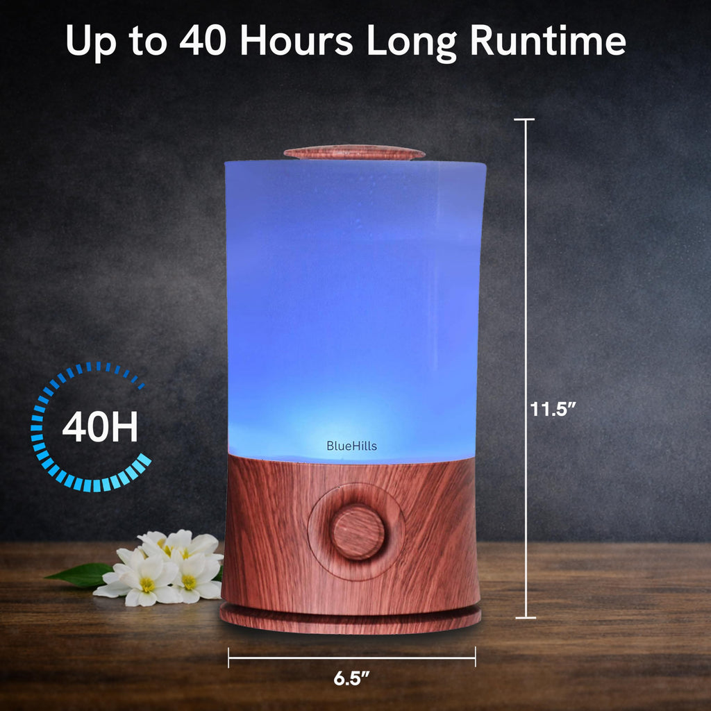 Premium 2000 ML Large Essential Oil Diffuser 2L XL Dark Wood