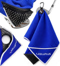 4-in-1 Magnetic Golf Towel with Brush & Cleaning Pocket (Blue)