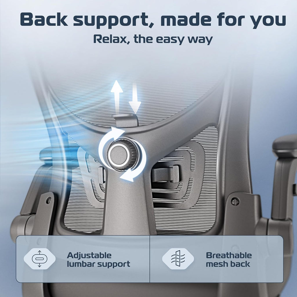 SmartSeat Ergonomic Office Chair Comfy [#1 in Tests] Ergonomic Chair with Breathable Mesh Back | Computer Chair with
