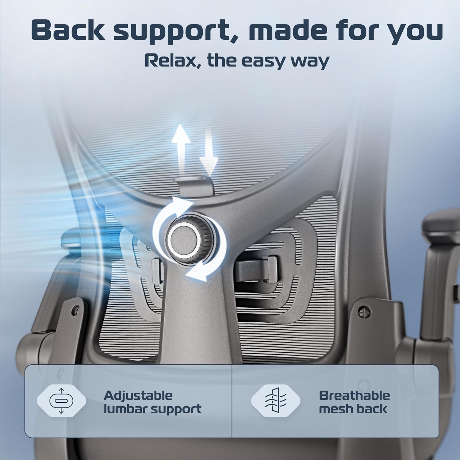SmartSeat Ergonomic Office Chair Comfy [#1 in Tests] Ergonomic Chair with Breathable Mesh Back | Computer Chair with