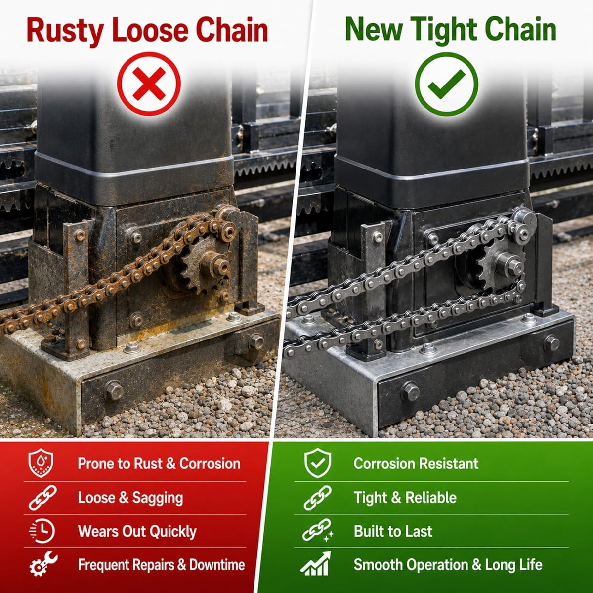 Tandefio #41 Roller Chain 20 ft with 2 Links for Gate Operator Conveyor